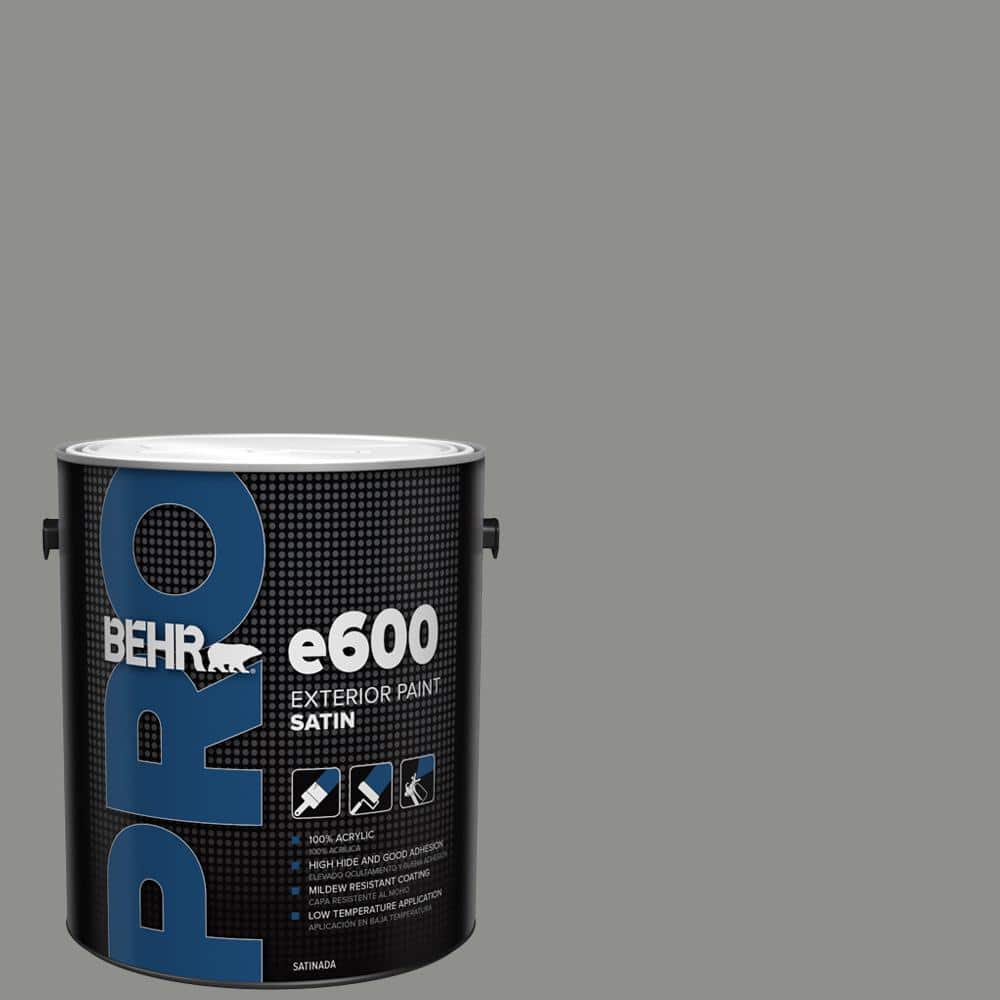 BEHR PRO 1 gal. #PPU24-20 Letter Gray Satin Enamel Exterior Paint
