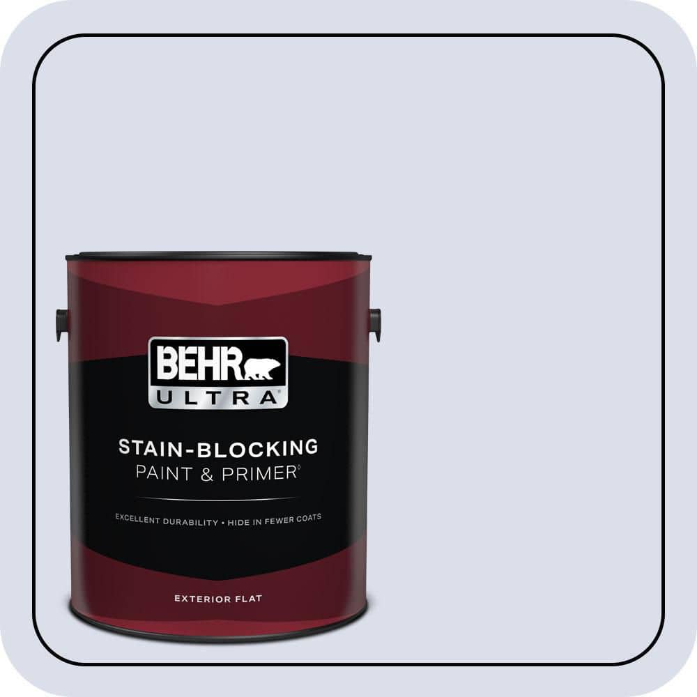 BEHR ULTRA 1 gal. #620C-1 Winter Ice Flat Exterior Paint & Primer