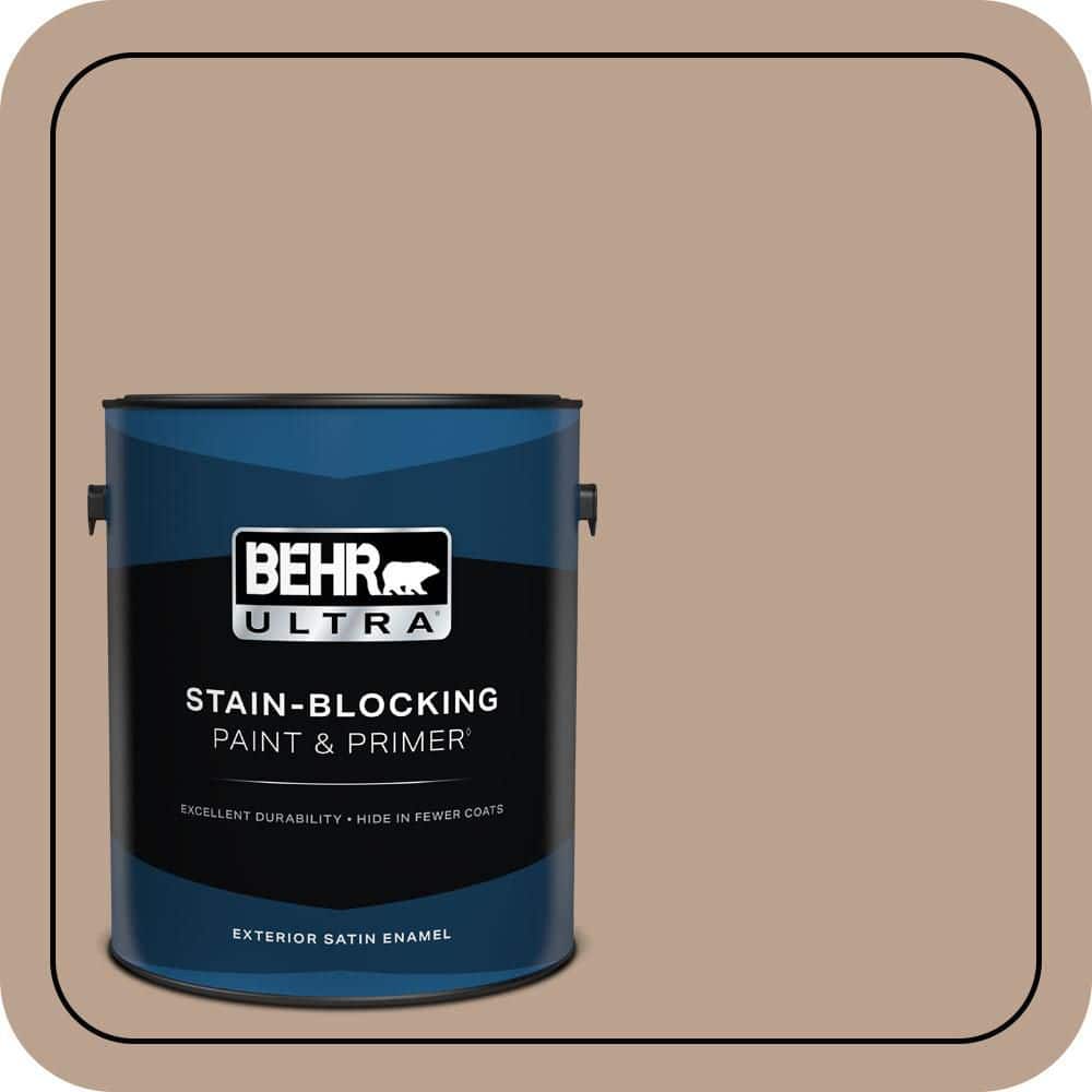 BEHR ULTRA 1 gal. #T15-17 Mocha Foam Satin Enamel Exterior Paint & Primer