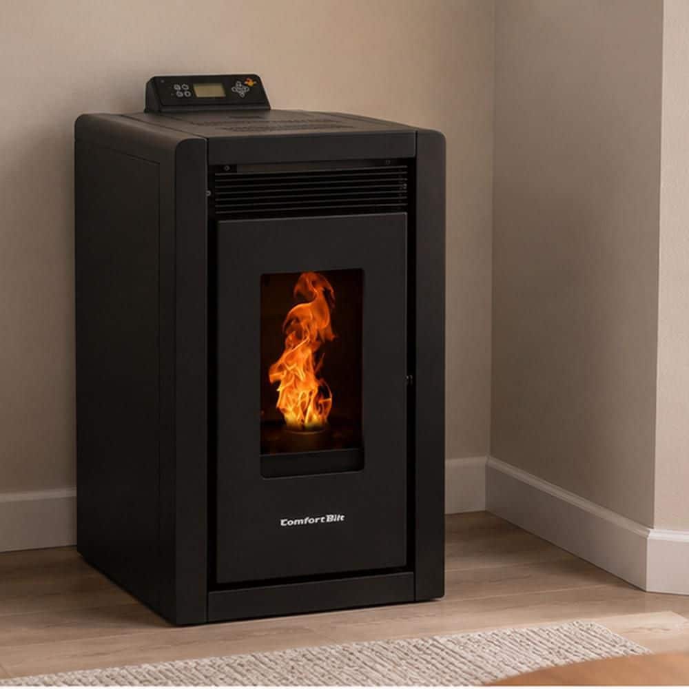 ComfortBilt 1,500 sq. ft. Small Pellet Stove with a 25 lbs. Hopper in Black (2)