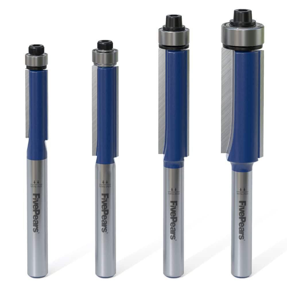 Unbranded 1/4 Inch Carbide Router Bits Set Flush Trim Router Bit with Anti-Kickback Design for Woodworking (4-Pack) (2)