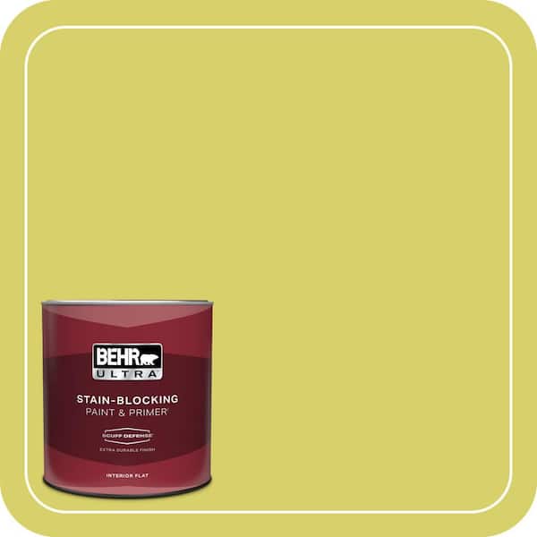 BEHR ULTRA 1 qt. #P340-4 Lime Tree Extra Durable Flat Interior Paint & Primer (2)