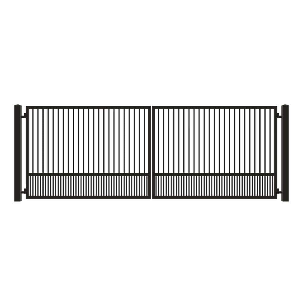 Unbranded Driveway Gate — Swing, Center, Square, Puppy, Black — 206"W x 72"H (1)