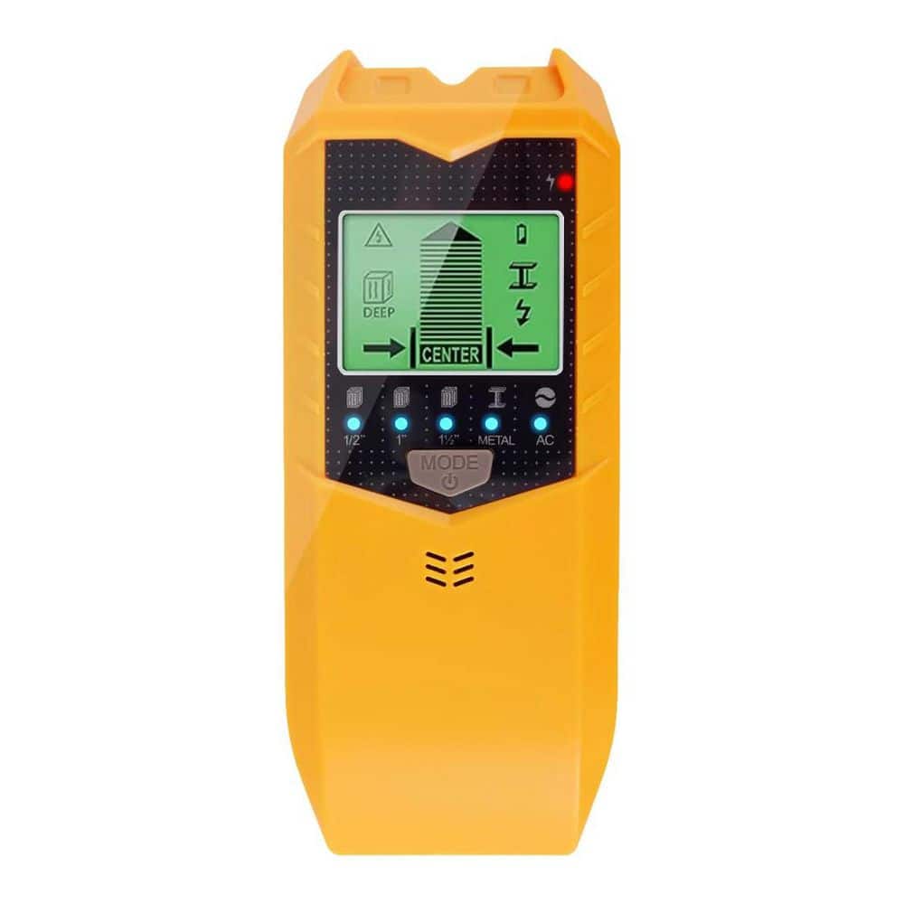 Unbranded 5 in 1 Electronic Wall Scanner Stud Finder with LCD Display and Audio Alarm for Wood Metal AC Wire Detection Yellow