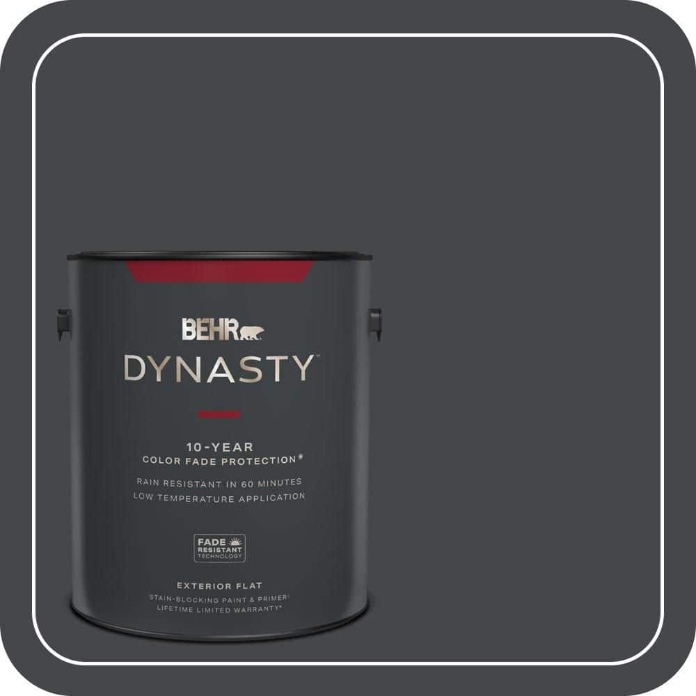 BEHR DYNASTY 1 gal. #PPU26-23A Dark Secret Flat Exterior Stain-Blocking Paint & Primer