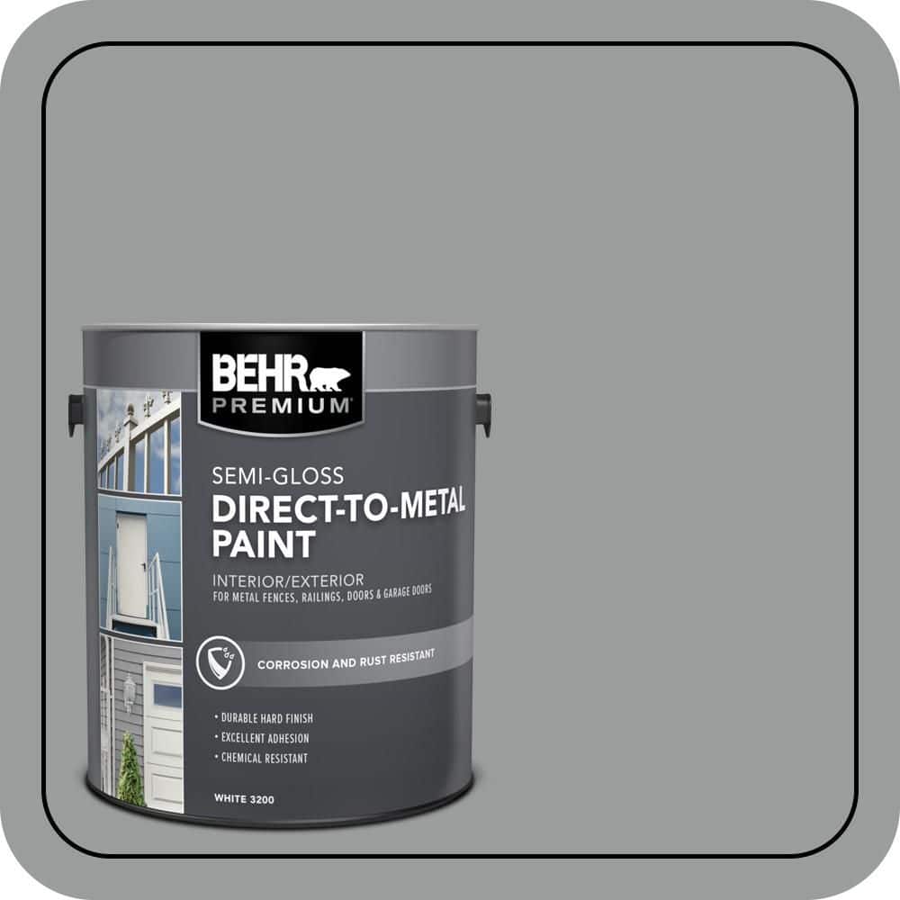 BEHR PREMIUM 1 gal. #AE-51 Coast Guard Gray Semi-Gloss Direct to Metal Interior/Exterior Paint (1)