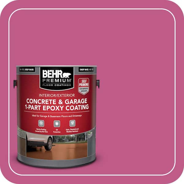 BEHR PREMIUM 1 gal. #P120-5 Beauty Queen Self-Priming 1-Part Epoxy Satin Interior/Exterior Concrete and Garage Floor Paint (2)