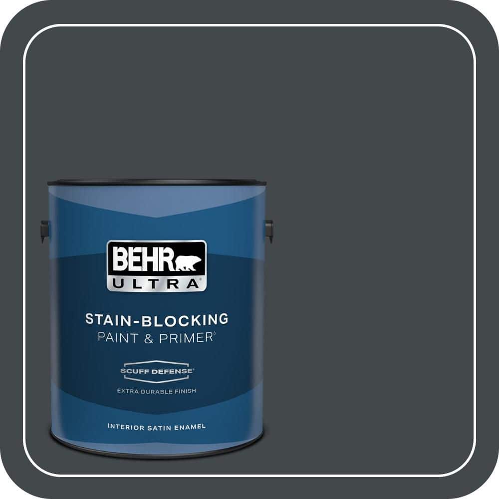 BEHR ULTRA 1 gal. #PPU24-23 Little Black Dress Extra Durable Satin Enamel Interior Paint & Primer