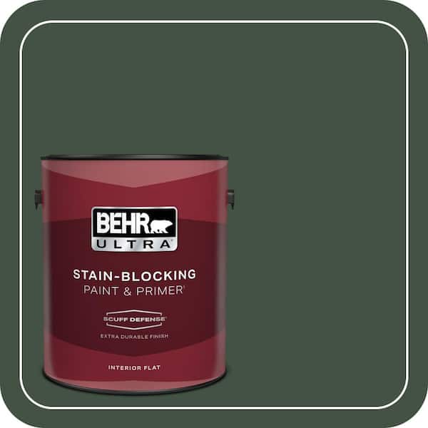 BEHR PREMIUM PLUS #ECC-48-3 Lush Grass Flat Interior/Exterior Paint & Primer Color Sample (2)