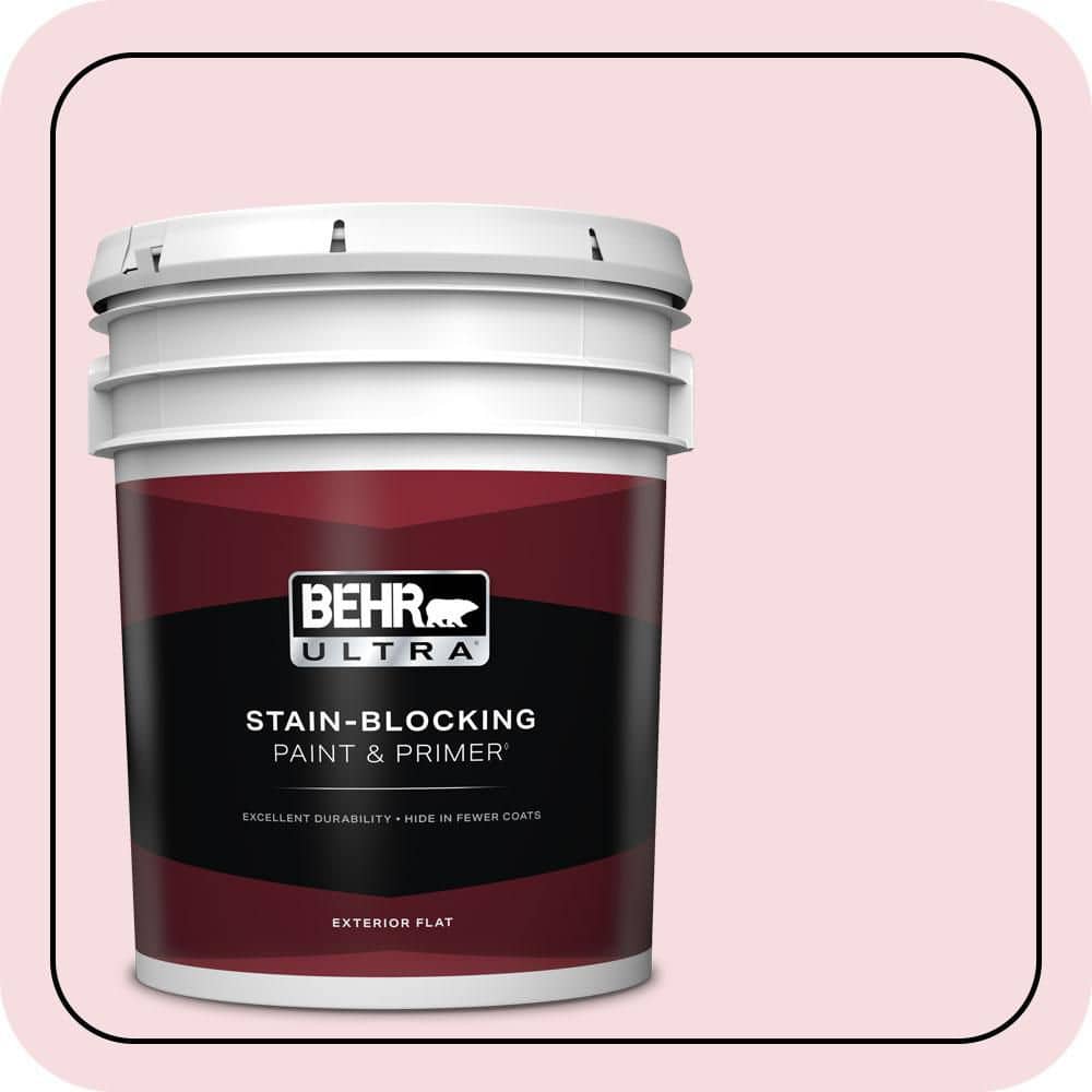 BEHR ULTRA 5 gal. #P150-1 Blowing Kisses Flat Exterior Paint & Primer
