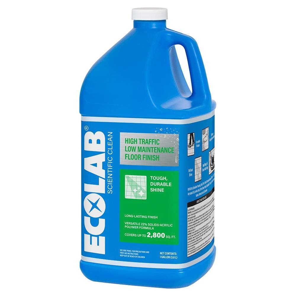 ECOLAB 1 Gal. High Traffic Low Maintenance Non Slip Floor Finish for Concrete, Vinyl, Epoxy, Linoleum Flooring (4)