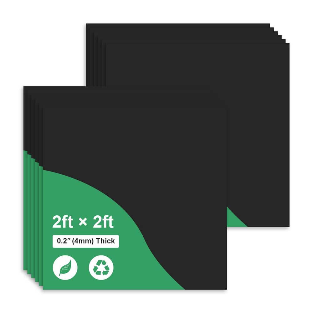 Gigrwiin Black 2 x 2 ft. Decorative Smooth Waterproof and Fire-Rated Ceiling Tile 48 sq. ft. / case(12 Piece Tiles)