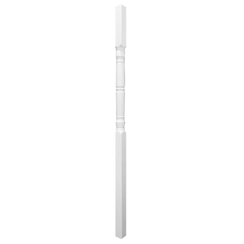 Barrette Outdoor Living Column 2500 lbs. 4 in. x 108 in. White Turned Post with Base (1)