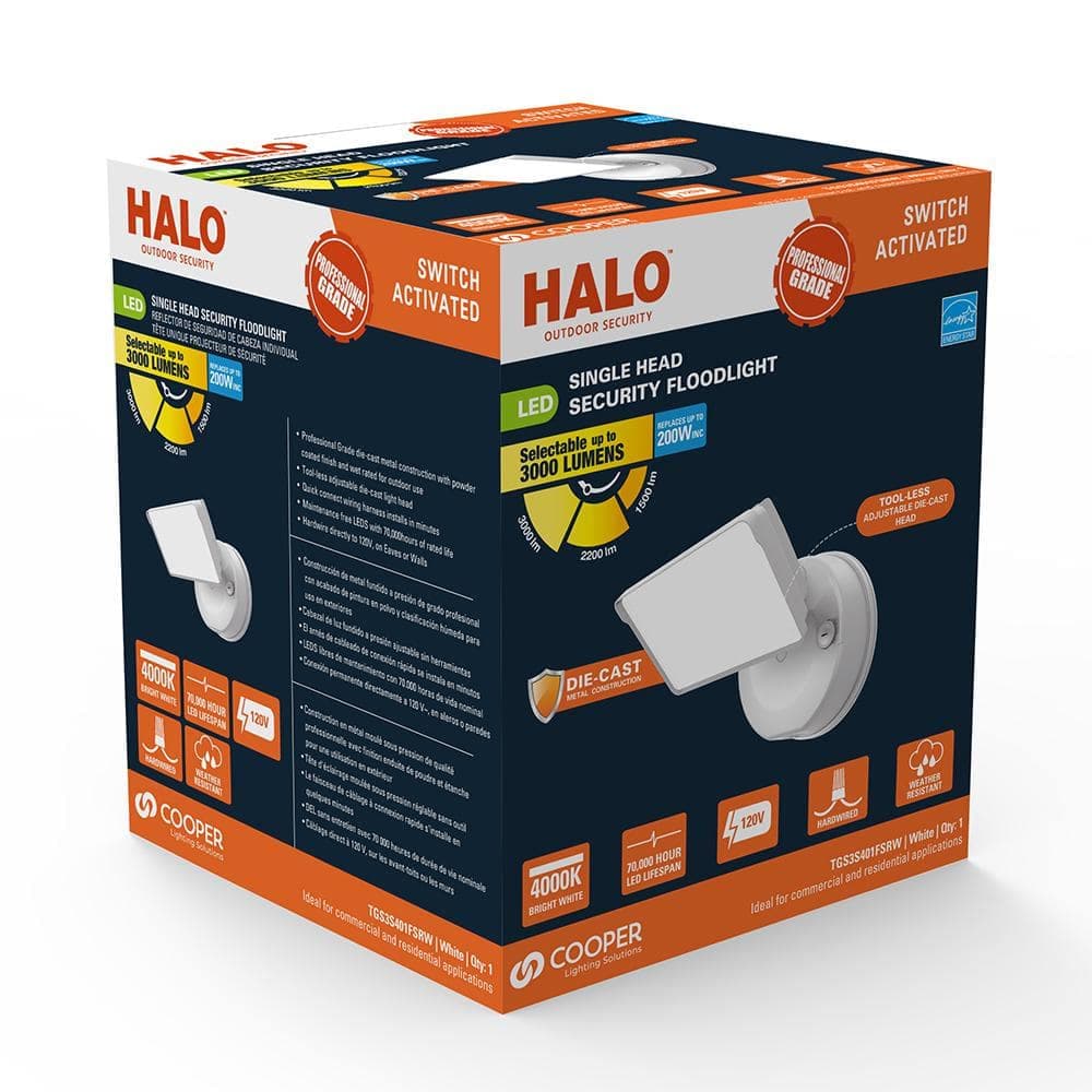 HALO TGS 200-Watt 90° White Outdoor Integrated LED Flood Light (3)