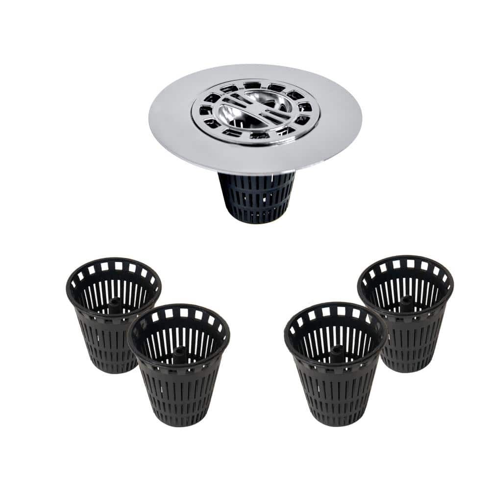 DANCO Hair Catcher for Shower Drain in Chrome with Extra Baskets (1)