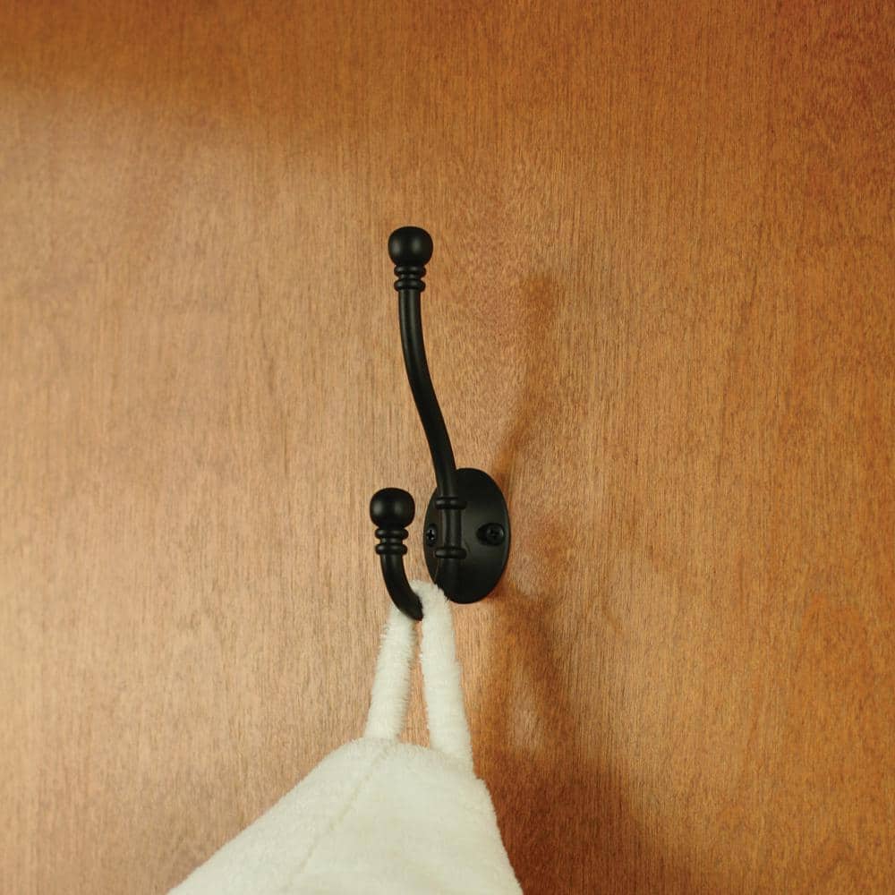 Everbilt J-Hook Robe/Towel Hook Coat and Hat Hook in Matte Black (4)