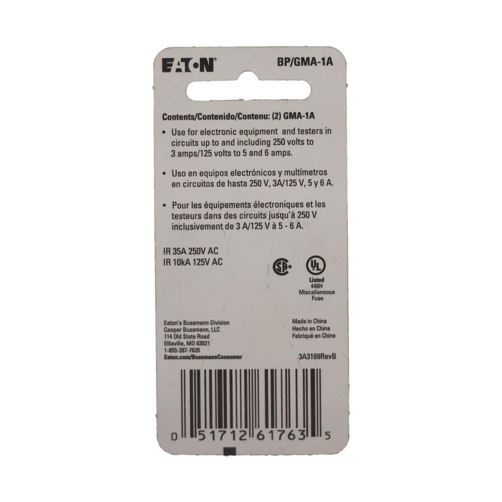 Cooper Bussmann GMA Series 1 Amp Silver Electronic Fuses (2-Pack) (3)