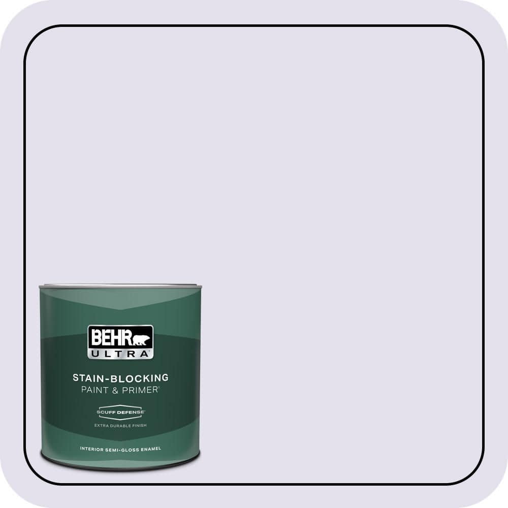 BEHR ULTRA 1 qt. #650C-2 Powdery Mist Extra Durable Semi-Gloss Enamel Interior Paint & Primer