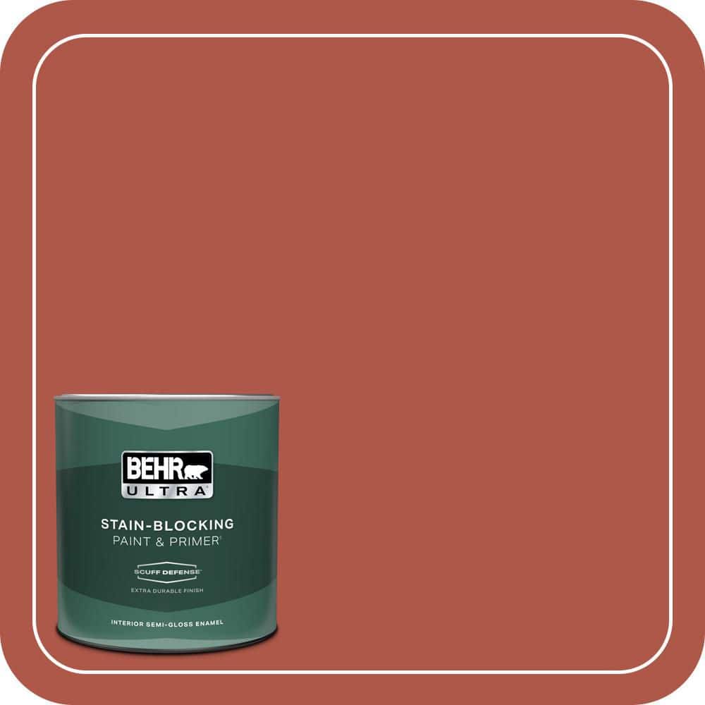 BEHR ULTRA 1 qt. #PPU2-14 Tibetan Orange Extra Durable Semi-Gloss Enamel Interior Paint & Primer