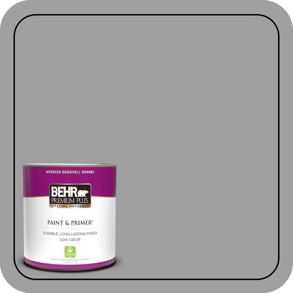 BEHR PREMIUM PLUS 1 qt. #PPU26-06 Elemental Gray Eggshell Enamel Low Odor Interior Paint & Primer