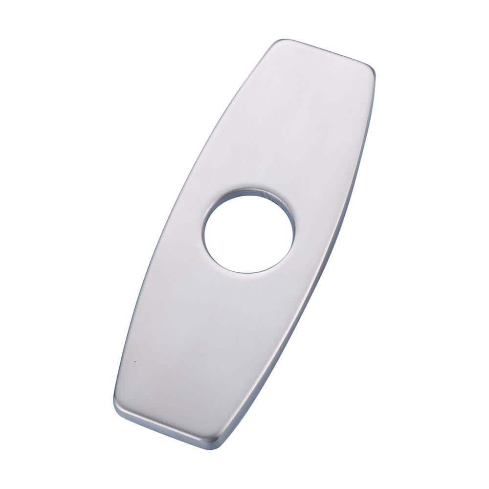 VEVETTA 6.4 in. x 2.4 in. x 0.3 in. Stainles Steel Bathroom Sink Faucet Hole Cover Deck Plate Escutcheon in Brushed Nickel (1)