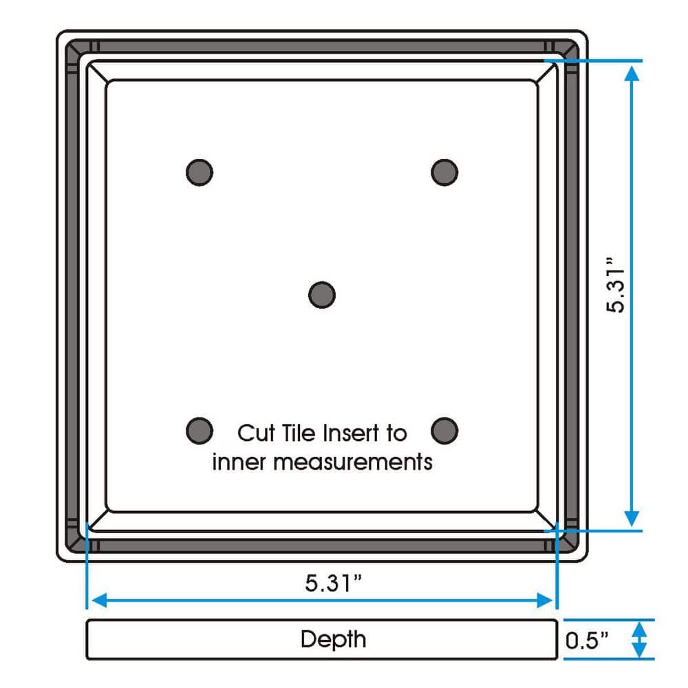 RELN Flip series 6 in. x 6 in. Stainless Steel Shower Drain with Tile Insert and USA Flag Drain Cover (3)