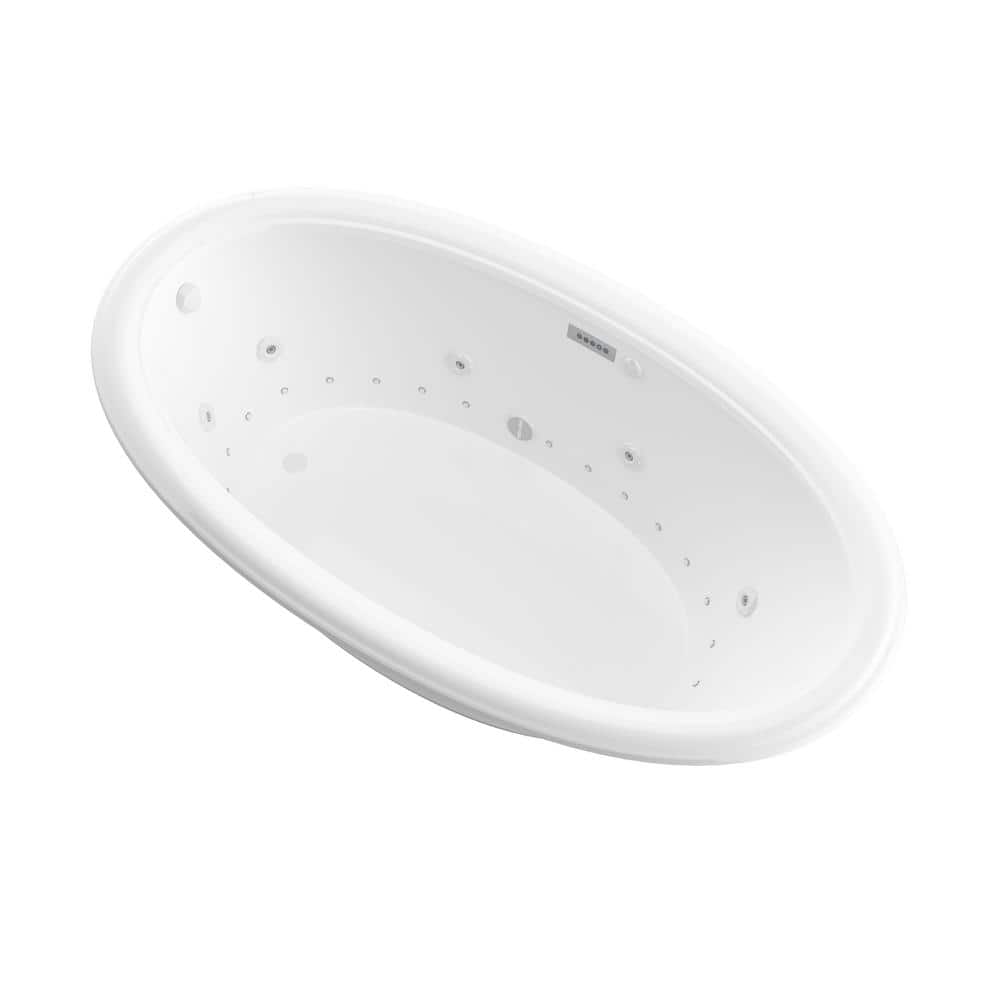 Universal Tubs Topaz Diamond Series 60 in. Oval Drop-in Whirlpool and Air Bath Tub in White (1)