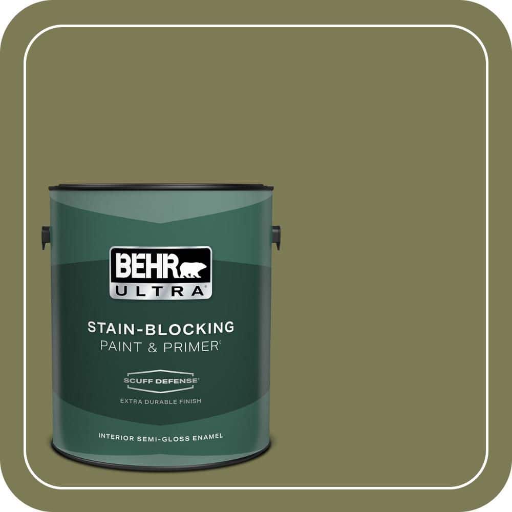 BEHR ULTRA 1 gal. #S370-6 Seaweed Salad Extra Durable Semi-Gloss Enamel Interior Paint & Primer