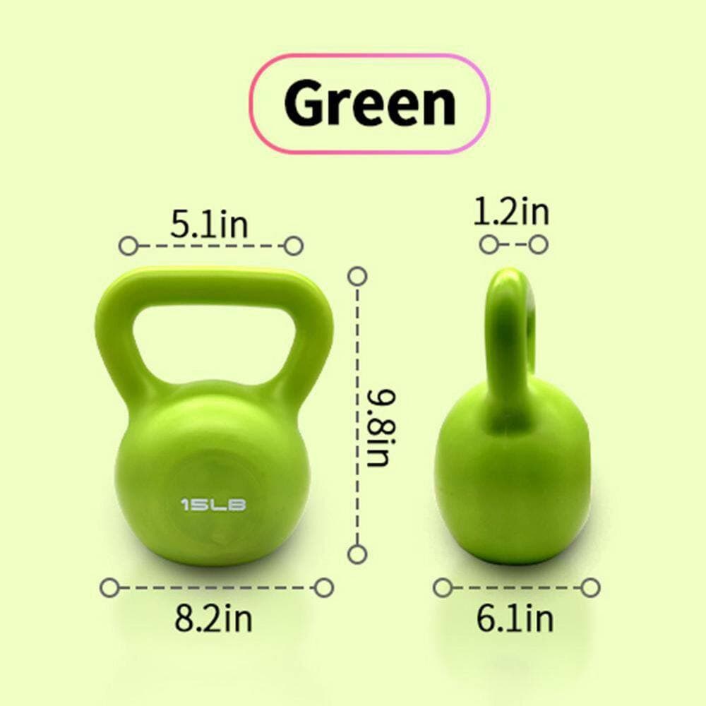 Tidoin 15 lb. Green Strength Training Kettlebell (2)