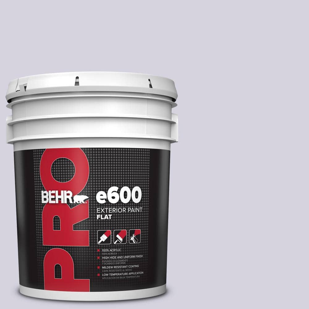 BEHR PRO 5 gal. #650E-2 Lovely Lavender Flat Exterior Paint