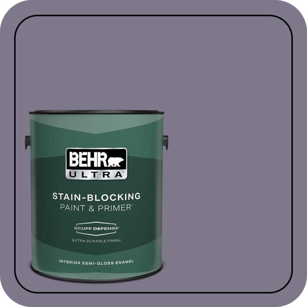 BEHR ULTRA 1 gal. #N560-5 Solitaire Extra Durable Semi-Gloss Enamel Interior Paint & Primer