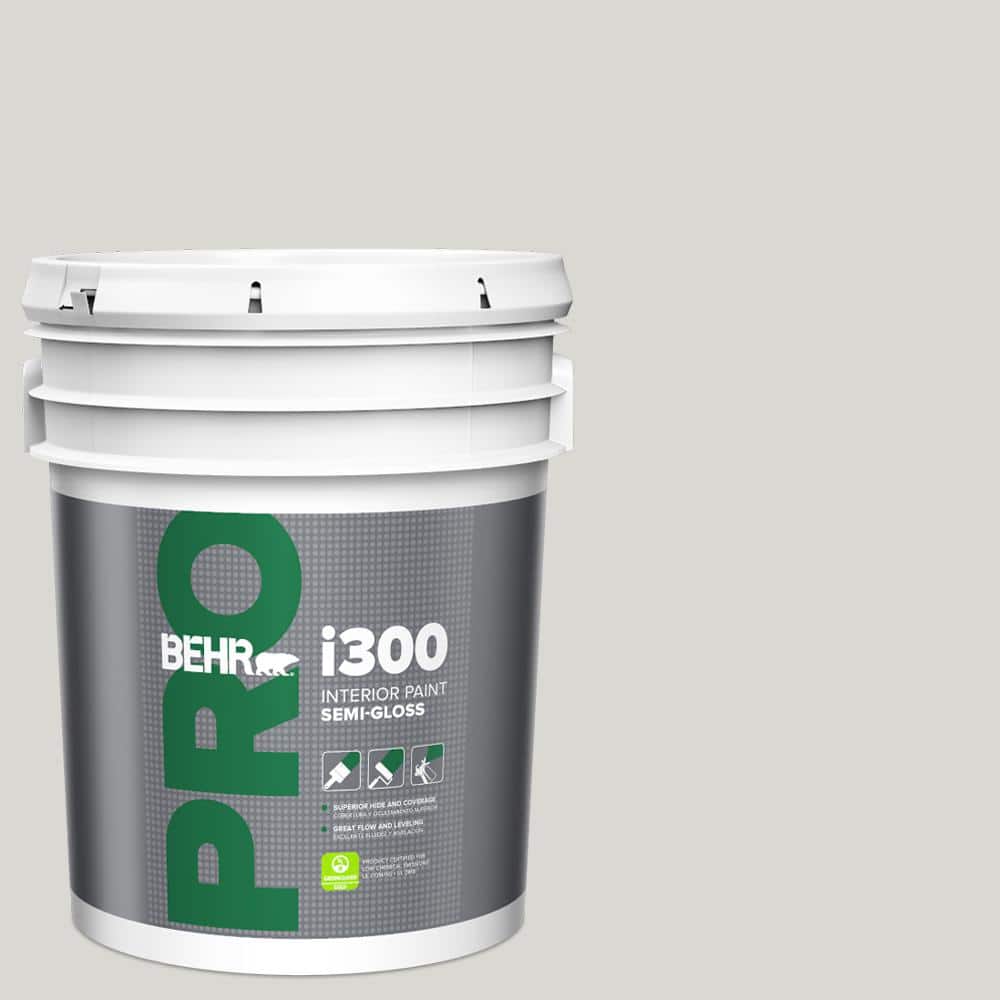 BEHR PRO 5 gal. #N360-1 Seagull Gray Semi-Gloss Interior Paint