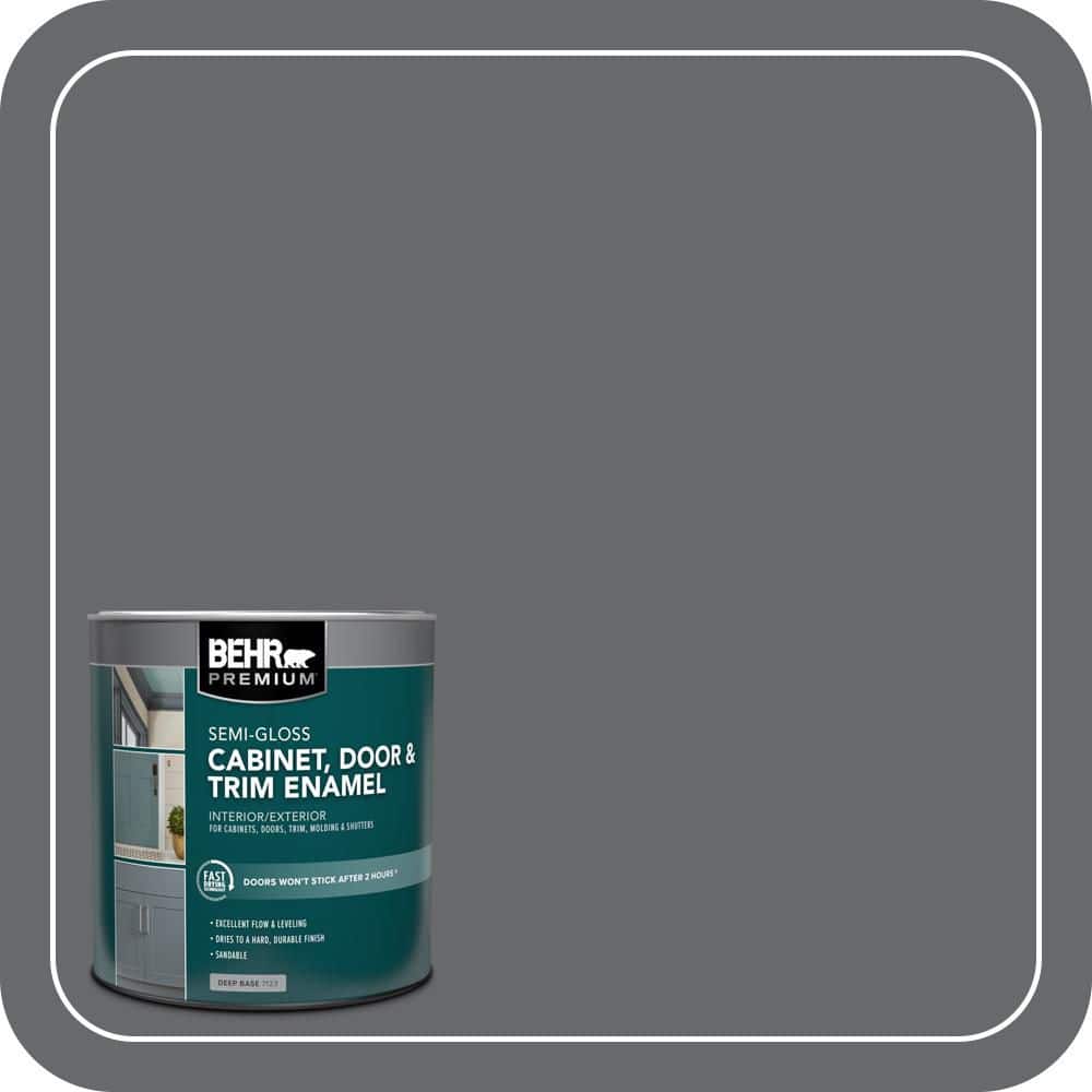 BEHR PREMIUM 1 qt. #PPU26-02 Imperial Gray Semi-Gloss Enamel Interior/Exterior Cabinet, Door & Trim Paint