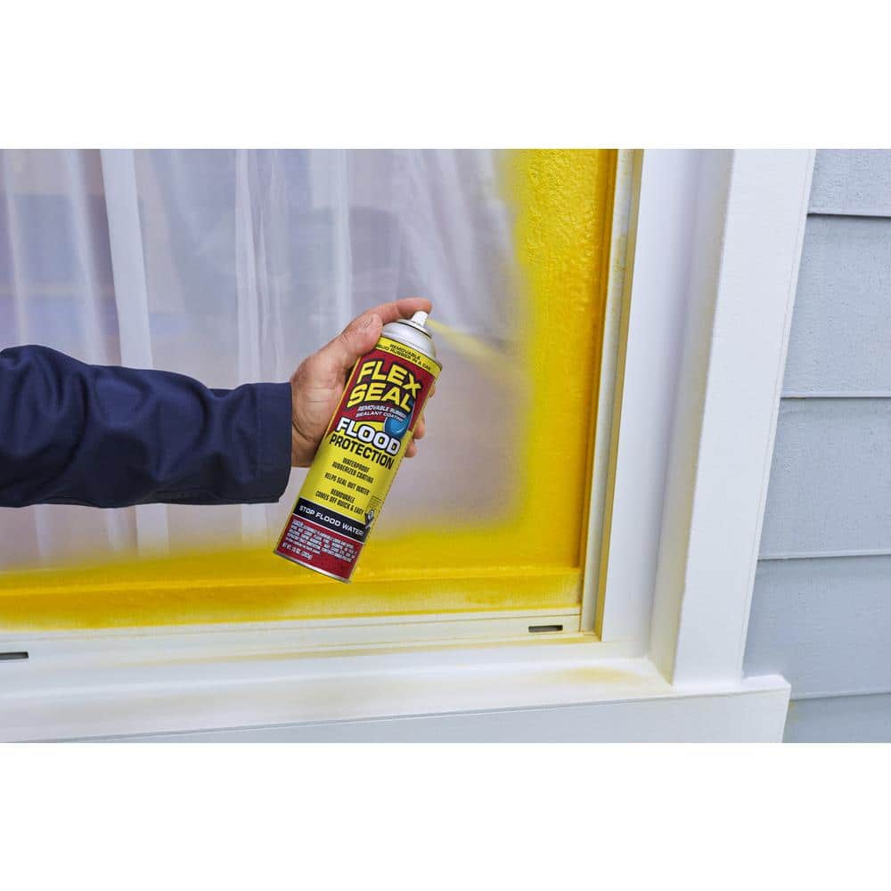 FLEX SEAL FAMILY OF PRODUCTS Flex Seal Flood Protection Aerosol Liquid Rubber Spray Paint Sealant 10 oz. (6-Pack) (Yellow) (3)