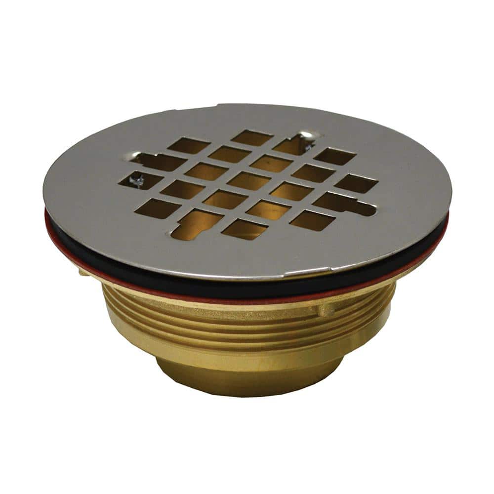 JONES STEPHENS 1-1/2 in. IPS Shower Stall Drain with 4-1/4 in. O.D. Stainless Steel Strainer (1)