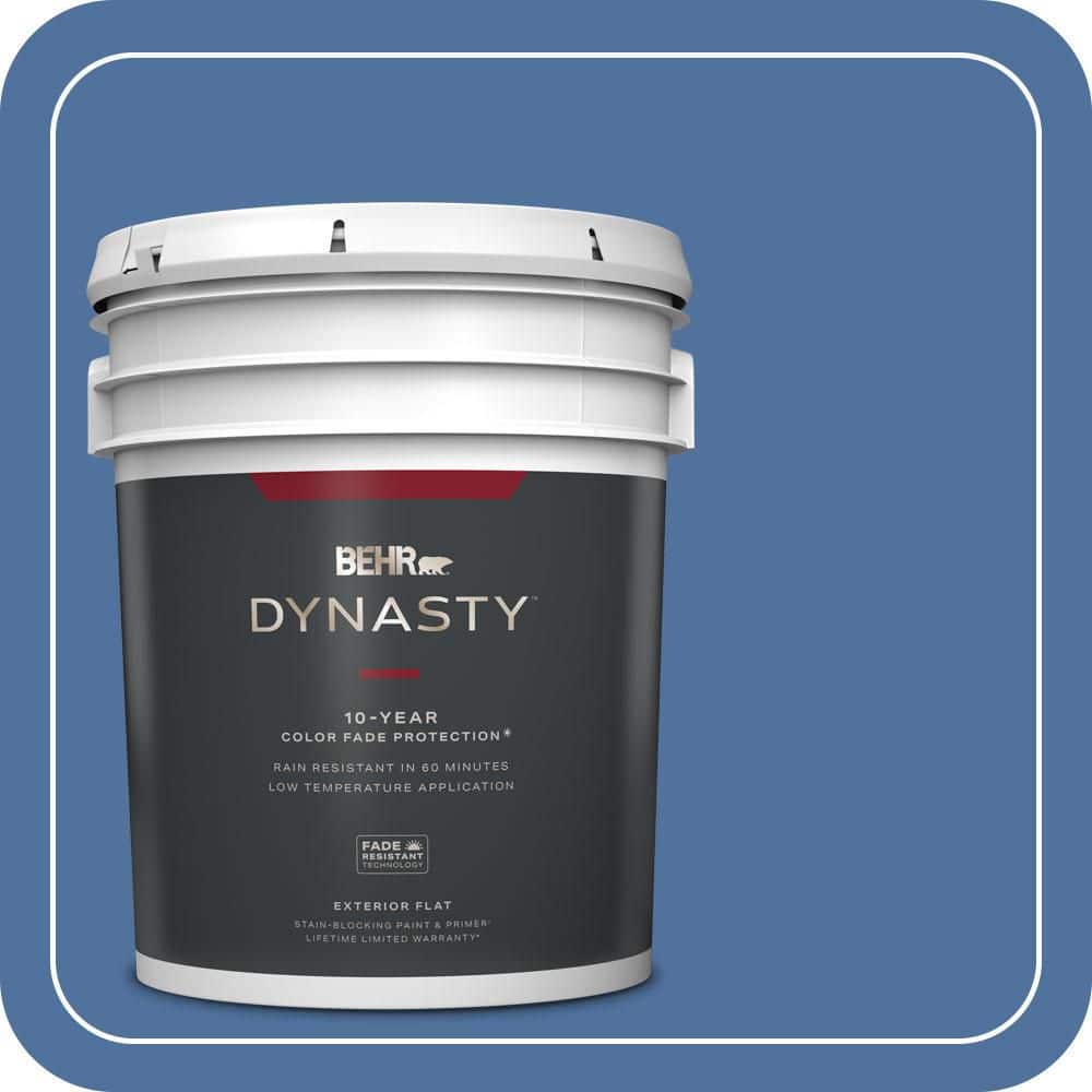 BEHR DYNASTY 5 gal. #PMD-23 Cobalt Flame Flat Exterior Stain-Blocking Paint & Primer