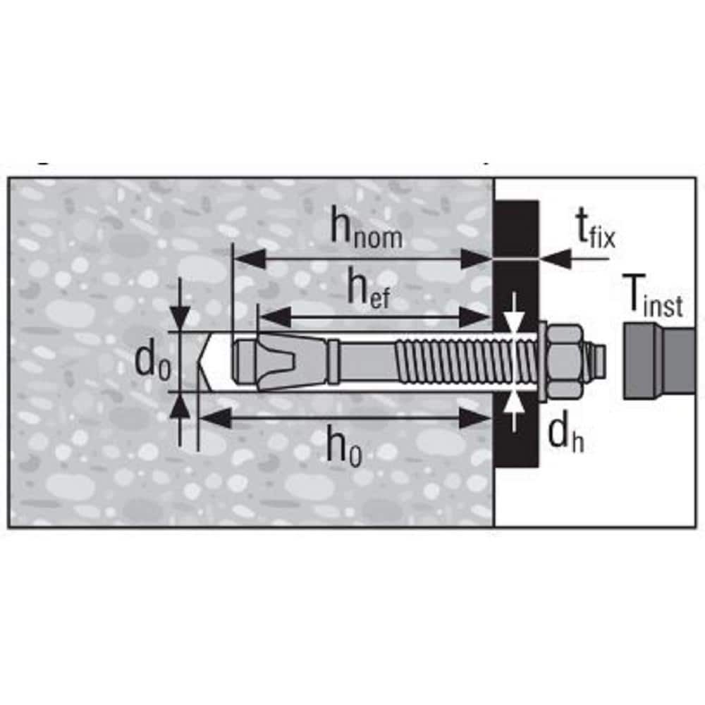 Hilti 3/8 in. x 3-1/2 in. Kwik Bolt TZ2 304 Stainless Steel Hex Nut Concrete Wedge Anchor (50-pack) (2)