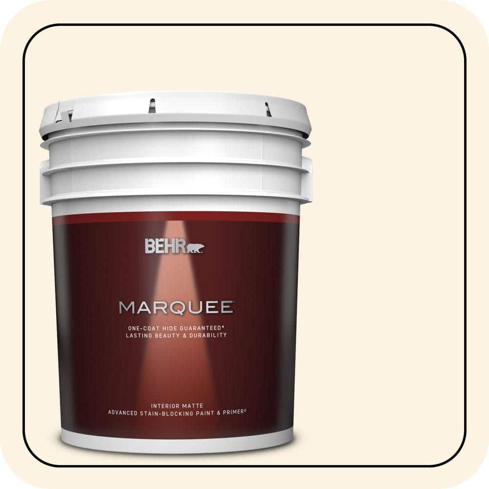 BEHR MARQUEE 5 gal. #PWN-31 Candlelight Ivory Matte Interior Paint & Primer