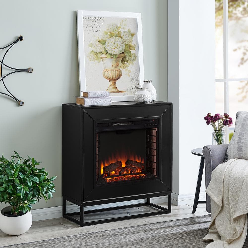 Southern Enterprises Celesta 33 in. Electric Fireplace in Black (2)
