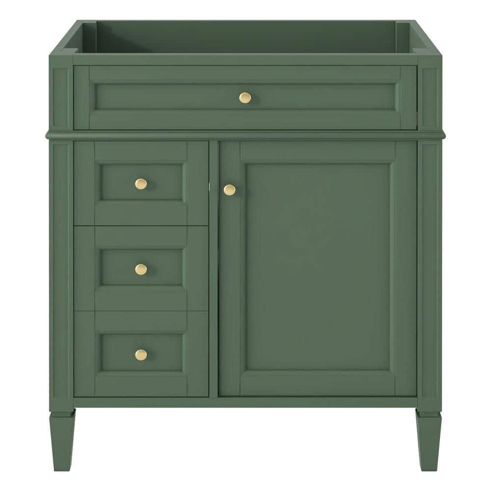 Unbranded 30 in. Bath Vanity Cabinet without Top in Bathroom Storage Cabinet Green Assembled