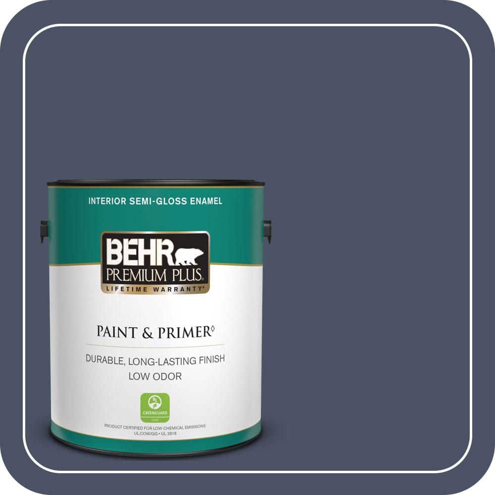 BEHR PREMIUM PLUS 1 gal. #610F-7 Mystical Shade Semi-Gloss Enamel Low Odor Interior Paint & Primer