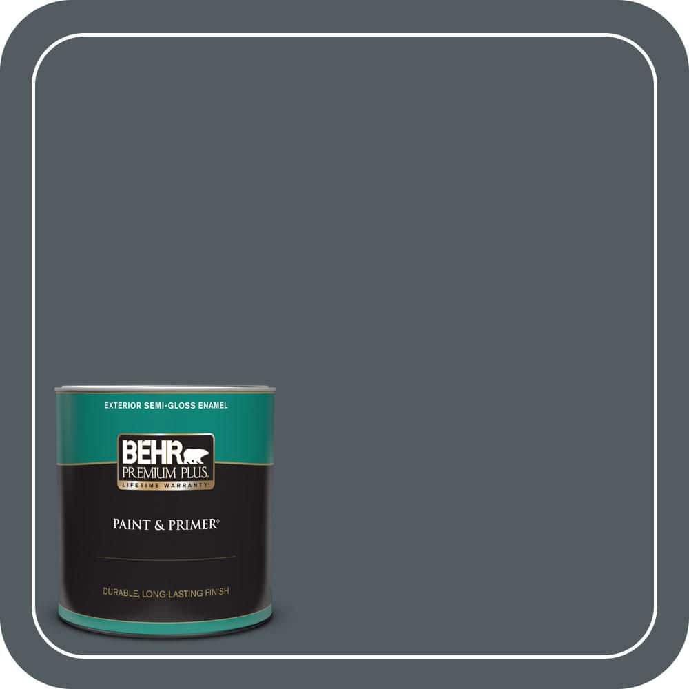 BEHR PREMIUM PLUS 1 qt. #PPU25-21 City Rain Semi-Gloss Enamel Exterior Paint & Primer