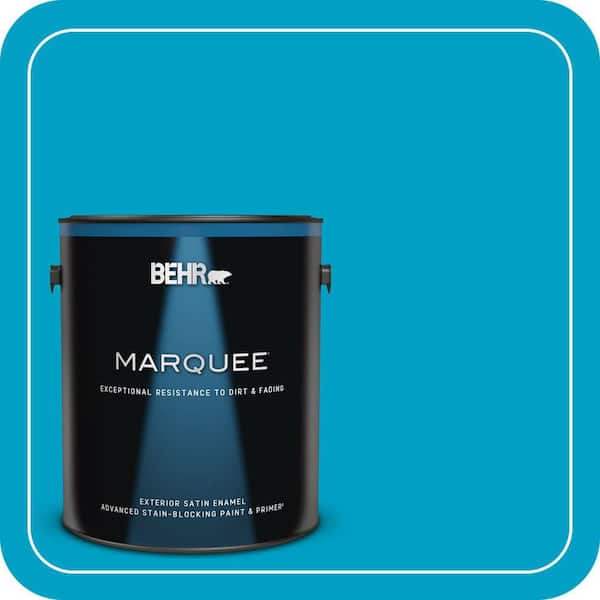 BEHR MARQUEE 1 gal. #530B-6 Tropical Holiday Satin Enamel Exterior Paint & Primer (2)