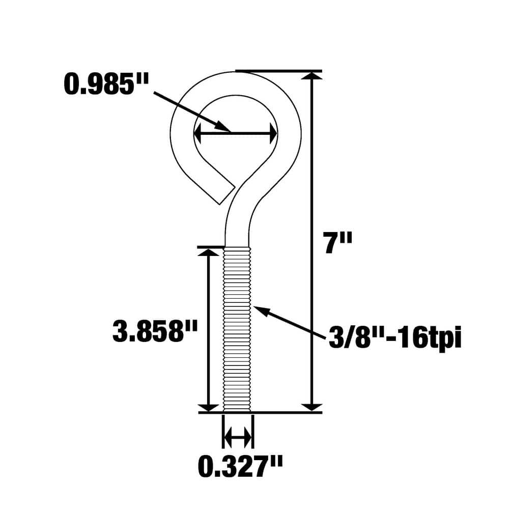 Everbilt 3/8 in. x 7 in. SS Eye Bolt/Nut (3)