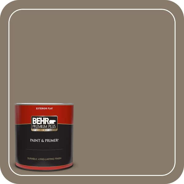 BEHR PREMIUM PLUS 1 qt. #PPU7-24A Hiking Trail Flat Exterior Paint and Primer (2)