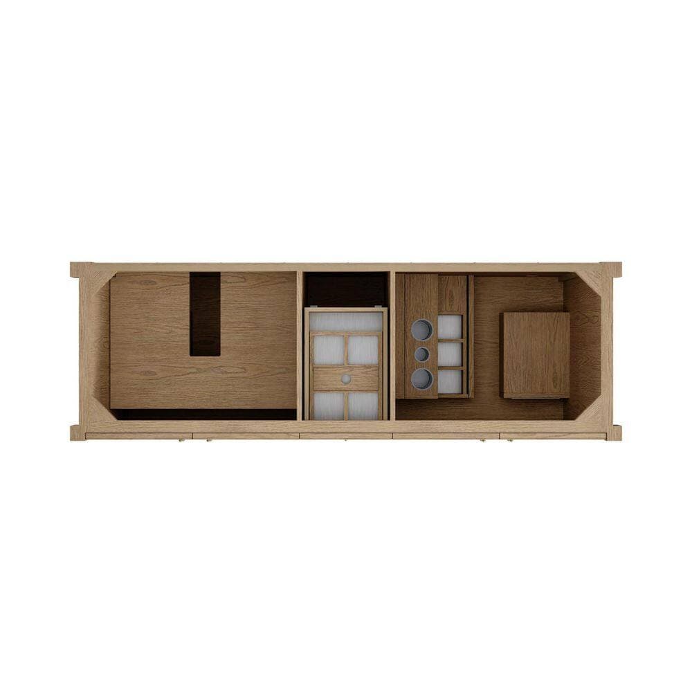 James Martin Vanities Kinnsden 71.3 in. W x 23.1 in. D x 34.8 in. H Double Bath Vanity Cabinet without Top in Weathered Oak (2)