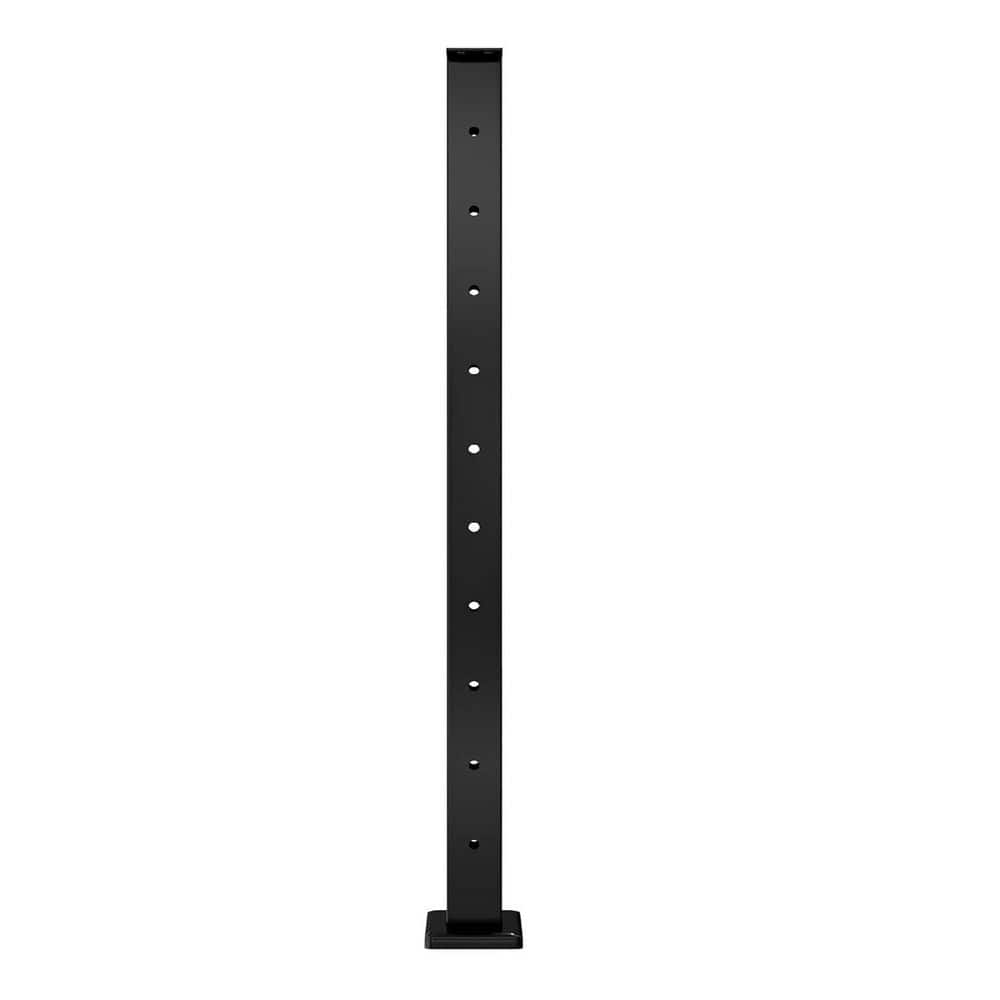 Afoxsos 36 in. H x 2 in. W Black Metal Stair Railing Kit (1)