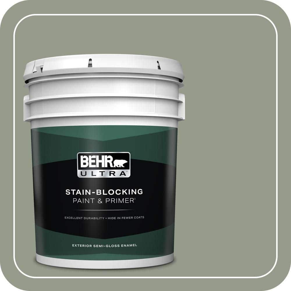 BEHR ULTRA 5 gal. #PMD-56 Laurel Leaf Semi-Gloss Enamel Exterior Paint & Primer