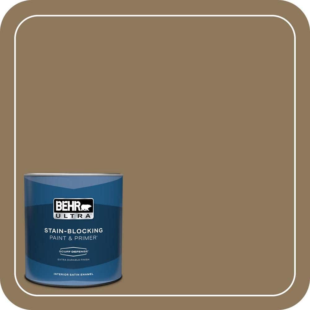 BEHR ULTRA 1 qt. #N300-6 Archaeological Site Extra Durable Satin Enamel Interior Paint & Primer