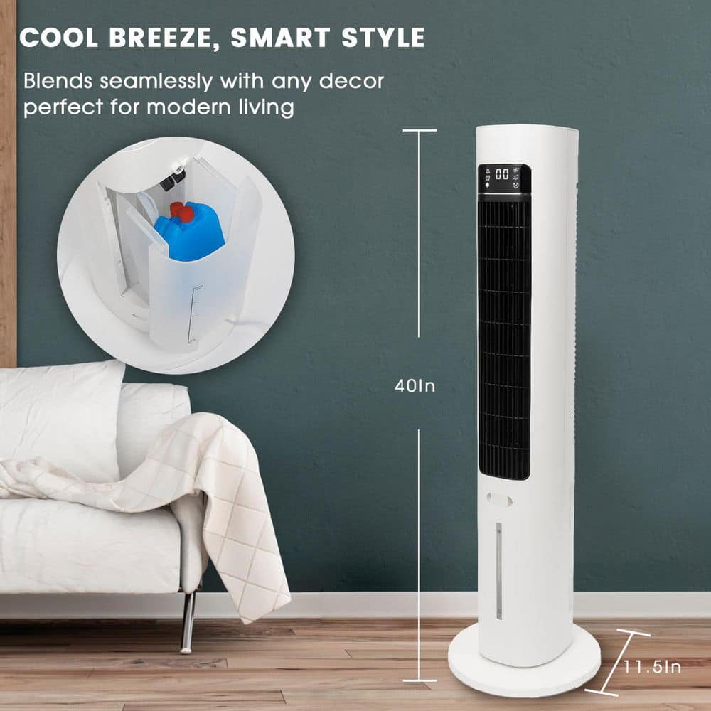 TMWINGS 700 CFM Evaporative Air Cooler with Remote, 40 in. Swamp Coolers with 3-Modes, 70° Oscillation Equipped Aroma Box (2)